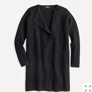 Black J. Crew collarless sweater-blazer